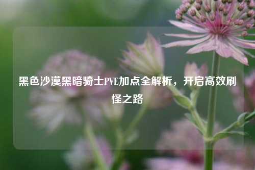 黑色沙漠黑暗骑士PVE加点全解析，开启高效刷怪之路