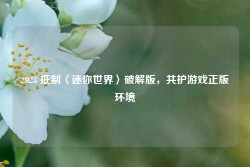2023 抵制〈迷你世界〉破解版,共护游戏正版环境