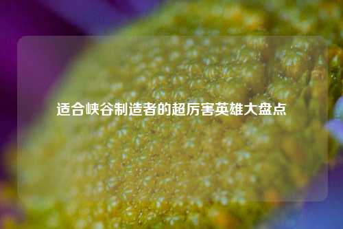 适合峡谷制造者的超厉害英雄大盘点
