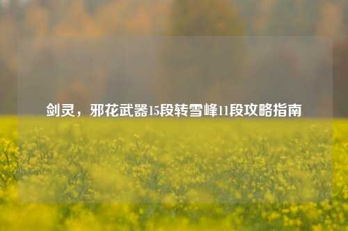剑灵,邪花武器15段转雪峰11段攻略指南