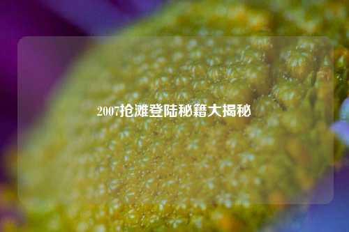 2007抢滩登陆秘籍大揭秘
