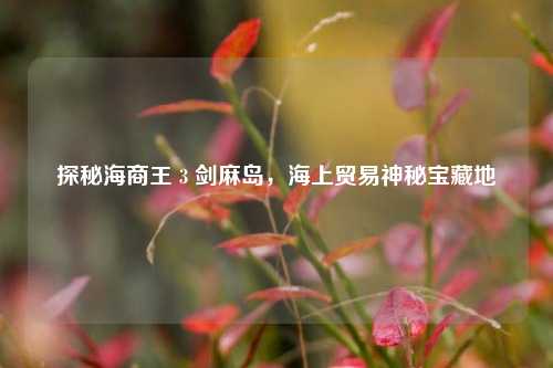 探秘海商王 3 剑麻岛,海上贸易神秘宝藏地