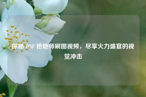 探秘 DNF 枪炮师刷图视频,尽享火力盛宴的视觉冲击