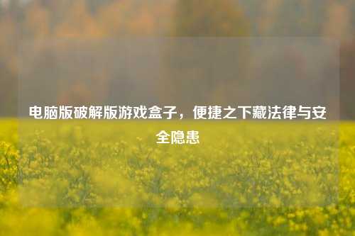 电脑版破解版游戏盒子，便捷之下藏法律与安全隐患