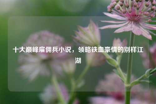 十大巅峰雇佣兵小说，领略铁血豪情的别样江湖