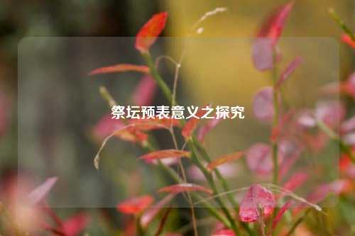 祭坛预表意义之探究