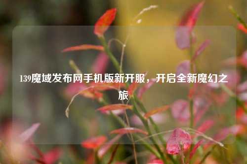 139魔域发布网手机版新开服，开启全新魔幻之旅
