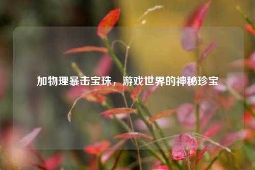 加物理暴击宝珠,游戏世界的神秘珍宝