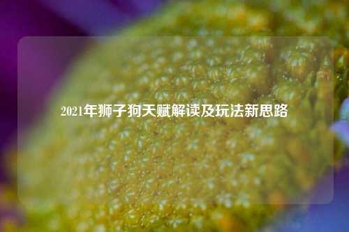 2021年狮子狗天赋解读及玩法新思路